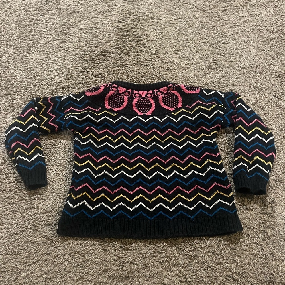 Hanna Andersson Girls 100% Cotton Multi Colored Owl Sweater - Picture 4 of 4